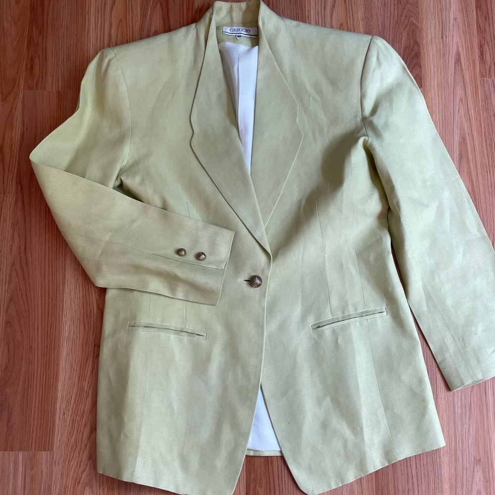 100% Linen Suit Set Pistachio Green